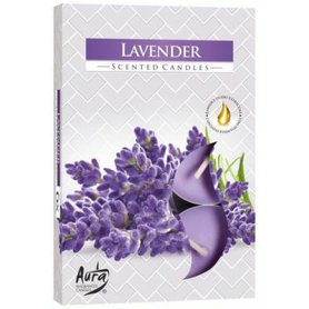 AURA vonné čajové svíčky Lavender 6 ks