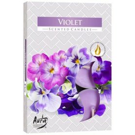 AURA vonné čajové svíčky Violet 6 ks