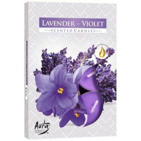 AURA vonné čajové svíčky Lavender - Violet 6 ks