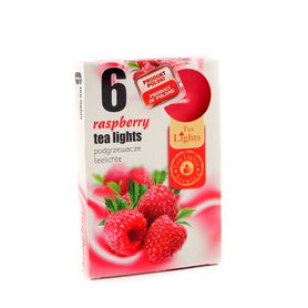 TEA LIGHTS vonné čajové svíčky Raspberry 6 ks