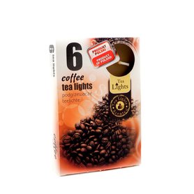 TEA LIGHTS vonné čajové svíčky Coffee 6 ks