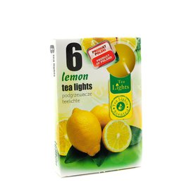 TEA LIGHTS vonné čajové svíčky Lemon 6 ks