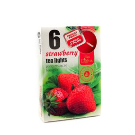 TEA LIGHTS vonné čajové svíčky Strawberry 6 ks