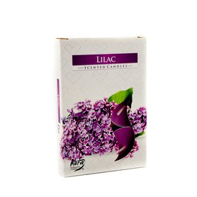 AURA vonné čajové svíčky Lilac 6 ks