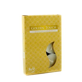 AURA vonné čajové svíčky Golden Touch 6 ks