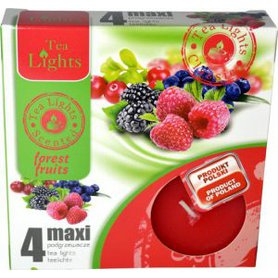 TEA LIGHTS Maxi čajové svíčky Forest fruits 4 ks