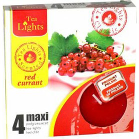 TEA LIGHTS Maxi čajové svíčky Red Currant 4 ks