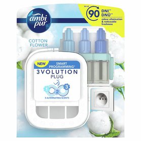 AMBI PUR 3volution sada Odpařovací strojek + náplň Cotton flower 3x20ml