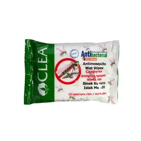 CLEA Vlhčené ubrousky Antibakteriální Anti Mosquito 15 ks