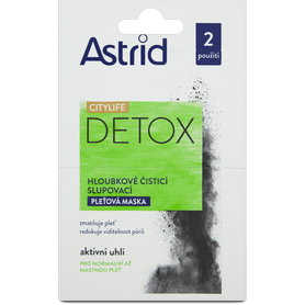 ASTRID Hloubkově čistící slupovací pleťová maska Detox 2x8 ml