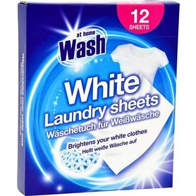 AT HOME WASH Ubrousky do pračky pro zachování bílé barvy 12 ks