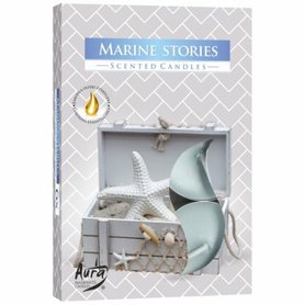 AURA vonné čajové svíčky Marine Stories 6 ks