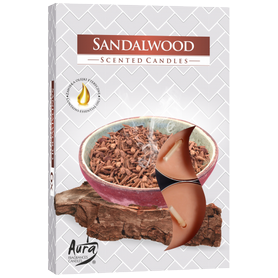 AURA vonné čajové svíčky Sandalwood 6 ks