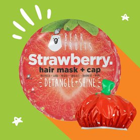 BEAR FRUITS Maska na vlasy s čepicí Strawberry 20 ml