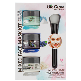 BIO GLOW Sada pleťových masek s aplikátorem Mixed face mask kit 3x50ml