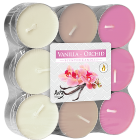 BISPOL vonné čajové svíčky Vanilla - Orchid 18 ks