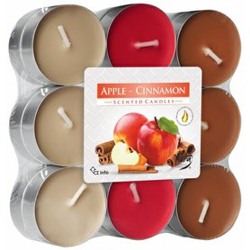 BISPOL vonné čajové svíčky Apple Cinnamon 18 ks