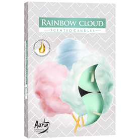 AURA vonné čajové svíčky Rainbow Cloud 6 ks