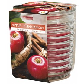 BISPOL Svíčka v kulatém skle Apple - Cinnamon 130g