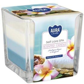 BISPOL Tříbarevná svíčka ve skle Self care SPA 170g