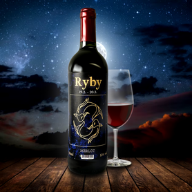 Merlot červené suché víno Znamení - Ryby 750 ml 12%