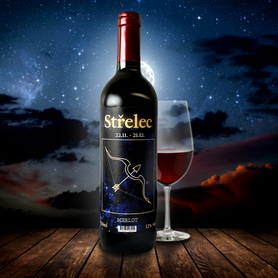 Merlot červené suché víno Znamení - Střelec 750 ml 12%