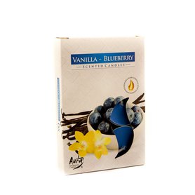 AURA vonné čajové svíčky Vanilla - Blueberry 6 ks