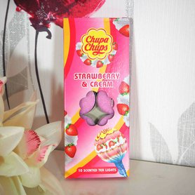 CHUPA CHUPS vonné čajové svíčky Strawberry & Cream 10 ks