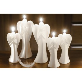 BARTEK CANDLES  svíčka figurka 165 mm Angel Painted - bílý