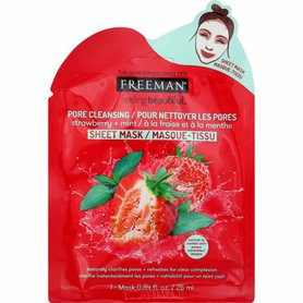 FREEMAN Textilní pleťová maska na čištění pórů s jahodami a mátou 25 ml
