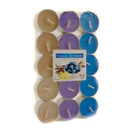BISPOL vonné čajové svíčky Vanilla - Blueberry 30 ks