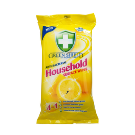 GREEN SHIELD Vlhčené ubrousky 4v1 pro domácnost Citron 50 kusů