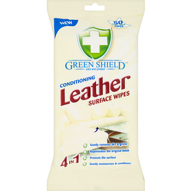 GREEN SHIELD Čistící vlhčené ubrousky na kůži Leather 50 ks