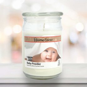 HOME ESSENCE svíčka ve skle Baby Powder 453 g