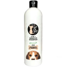 DR J'S Just 4 Dogs Šampon pro psy Sensitive - Oatmeal & Vanilla 2v1 500 ml