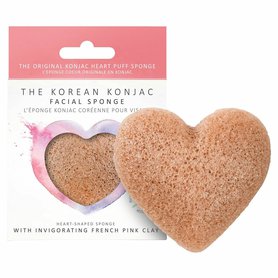 The Korean konjac Konjaková houbička ve tvaru srdce - Pink Clay