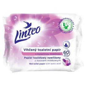 LINTEO Vlhčený toaletní papír s kyselinou mléčnou 60 ks