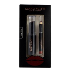 MAX & MORE rtěnka + konturovací tužka na rty - více barev - Wine red