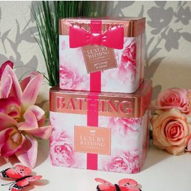 GRACE COLE Dámská dárková sada kosmetiky - růžová - v plechové krabičce 5 ks