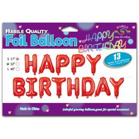 Party balonky Happy Birthday S - červené