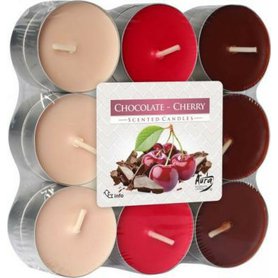 BISPOL vonné čajové svíčky Chocolate - Cherry 18 ks