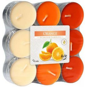 BISPOL vonné čajové svíčky Orange 18 ks