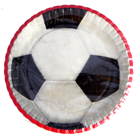 Papírové tácky kulaté - Fotbalový míč 10 ks