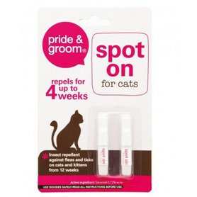 PRIDE & GROOM Pipety pro kočky proti blechám a klíšťatům 2 ks