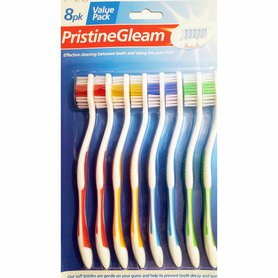 PRISTINE GLEAM Zubní kartáčky barevné 8 ks