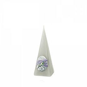 BARTEK CANDLES svíčka Pyramida 70x240 mm Lavender Kiss - Šedivá