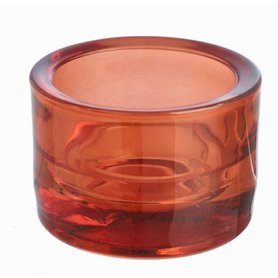 Skleněný svícen na velkou čajovou svíčku 57x83 mm - červený