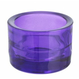 Skleněný svícen na velkou čajovou svíčku 57x83 mm - fialový