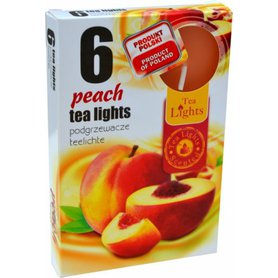 TEA LIGHTS vonné čajové svíčky Peach 6 ks