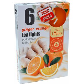 TEA LIGHTS vonné čajové svíčky Ginger Orange  6 ks